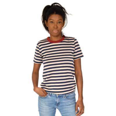 T-shirt laine mérinos col O femme