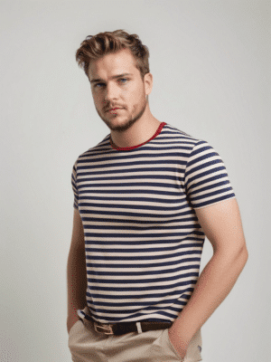 Marinière manches courtes homme laine mérinos jersey 200