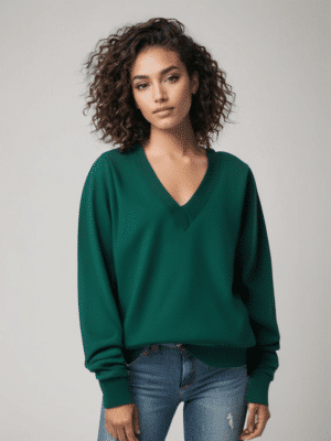 Pull laine mérinos col V femme jersey 250